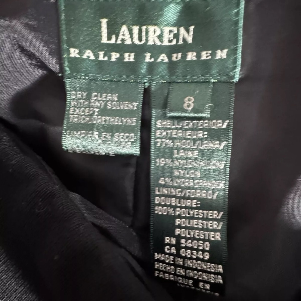 Vintage Lauren Ralph Lauren Wool Maxi Skirt Oriental Size 8 Black Wrap - Picture 3 of 5